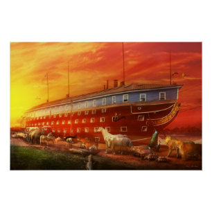 Poster Chrétien - l'arche de Noé - le début