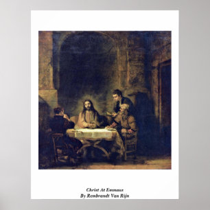 Poster Christ à Emmaus Par Rembrandt Van Rijn