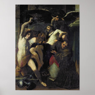 Poster Christ adoré par les anges, Saint Sébastien