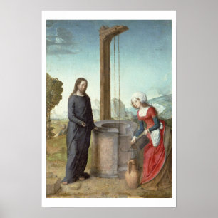 Poster Christ and the Woman of Samaria, c.1500 (oil on pa