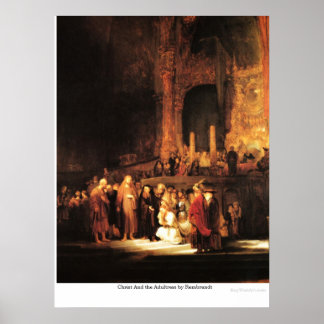 Poster Christ et l'Adultress par Rembrandt