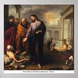 Poster Christ Heals the Paralytic by Bartolome  Murillo