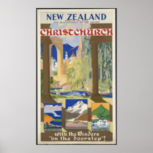 Poster Christchurch en Nouvelle-Zélande