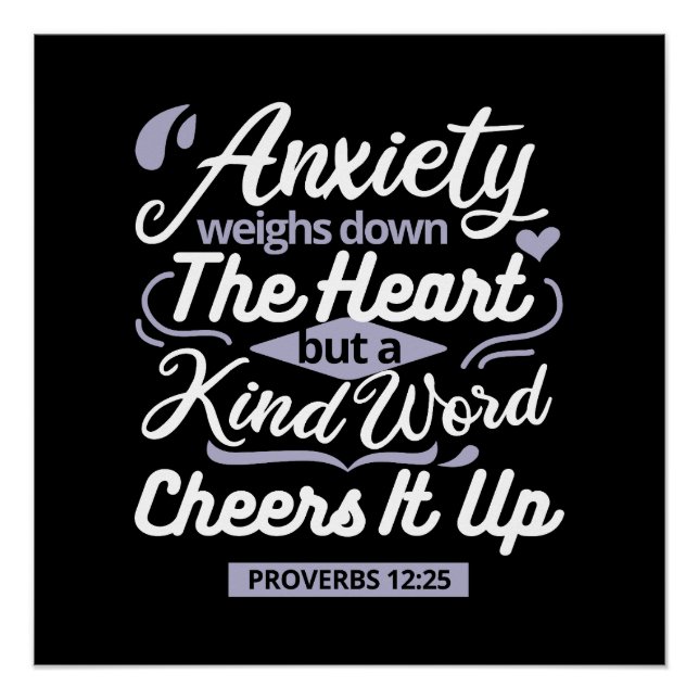 Poster Christian Encouragement Quote – Anxiety & Kindness (Devant)