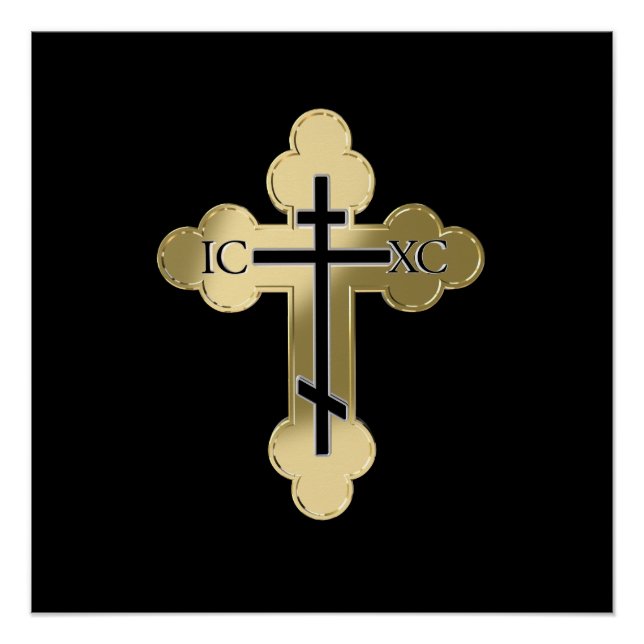 Poster Christian orthodox cross (Devant)