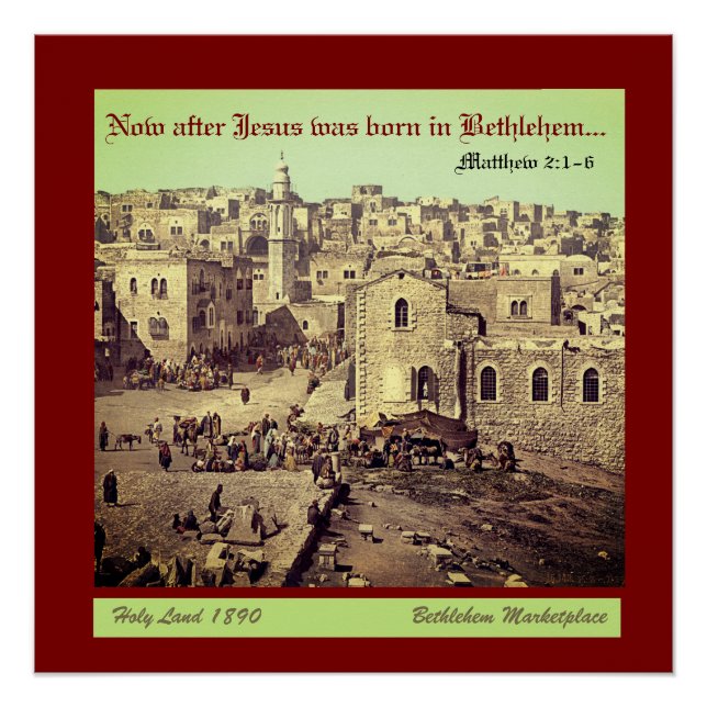 Poster Christian Quote Jesus Vintage Holy Land Photo  (Devant)