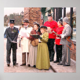 POSTER CHRISTMAS CAROL CHANTEURS VICTORIENS