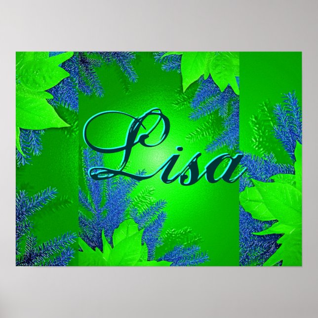 Poster Christmas Poinsettia Green Lisa (Devant)