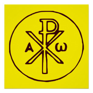 Poster Christogramme sacré Chi-Rho Beaux-Arts