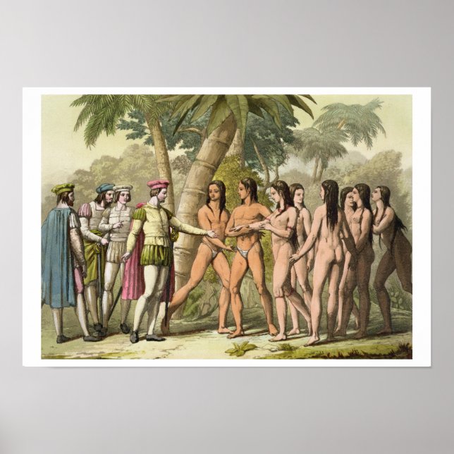 Poster Christophe Colomb (1451-1506) avec Hernando Cor (Devant)