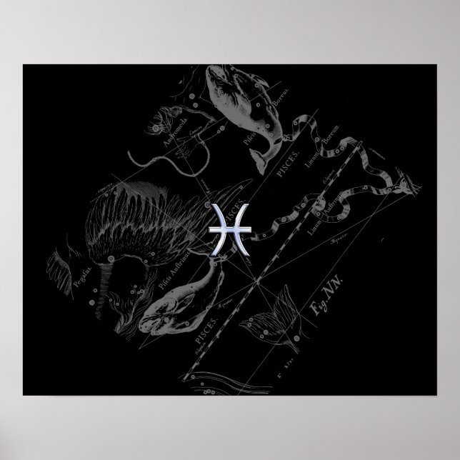 Poster Chrome comme Pisces Zodiac Connexion Hevelius 1690 (Devant)