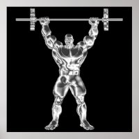 Poster Chrome Powerlifter pour hommes