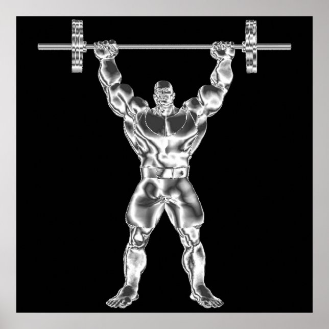 Poster Chrome Powerlifter pour hommes (Devant)