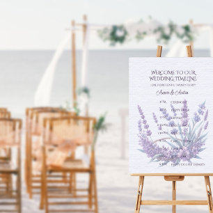 Poster Chronologie du Mariage violet du bouquet de lavand