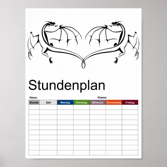 Poster chronologique simple du dragon volant (Devant)