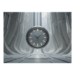 Poster Chronomètre de hangar futuriste