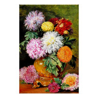 Chrysanthèmes japonais, peinture d'art fin,