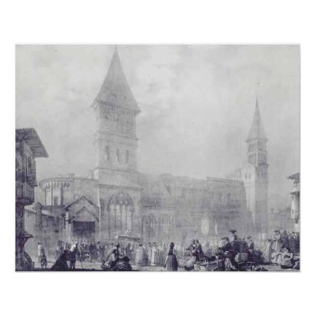 Poster Church of the Abbey of Saint Philibert at Tounus (Devant)