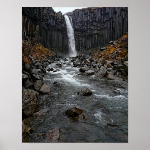 Poster Chute d'eau de Svartifoss en Islande