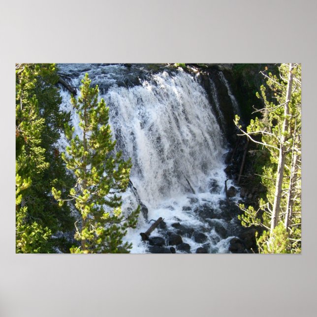 Poster Chute d'eau de Yellowstone (Devant)