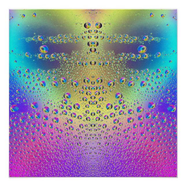 Poster Chutes de pluie colorées (Devant)