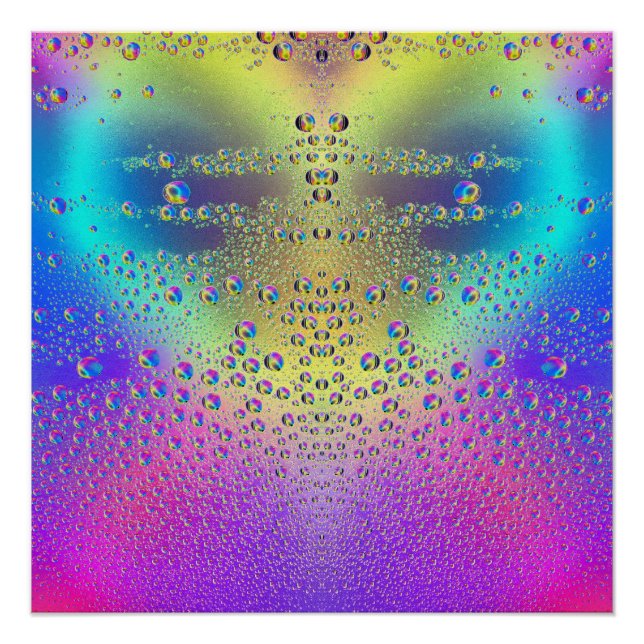 Poster Chutes de pluie colorées (Devant)