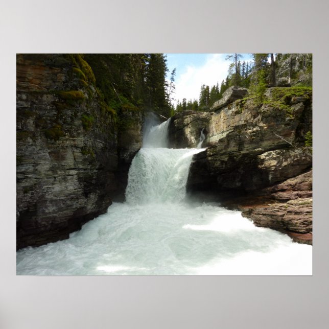 Poster Chutes St. Mary I dans le parc national de Glacier (Devant)