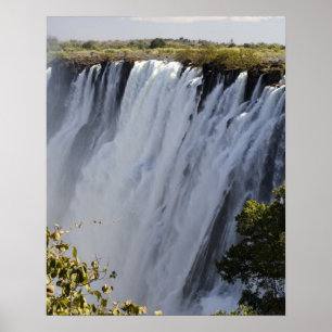 Poster Chutes Victoria, fleuve Zambesi, Zambie.