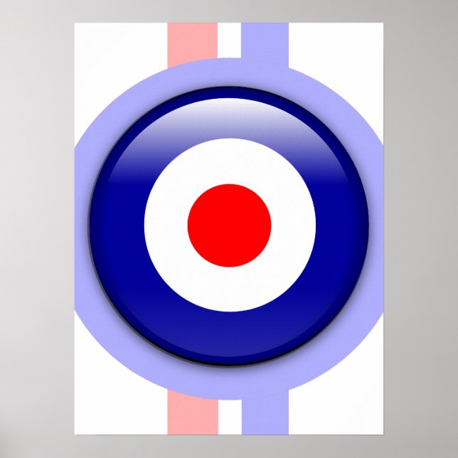 Poster Cible 3d Mod sur les lignes bleues et rouges (Devant)