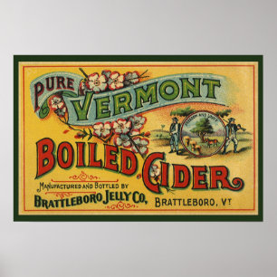 Poster Cidre bouilli en gelée vintage Brattleboro Vermont