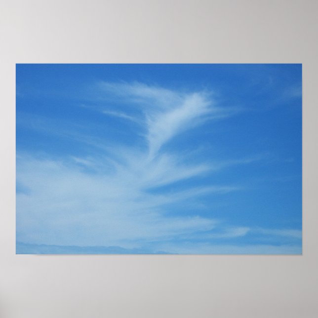 Poster Ciel bleu avec des nuages blancs, photo abstraite  (Devant)