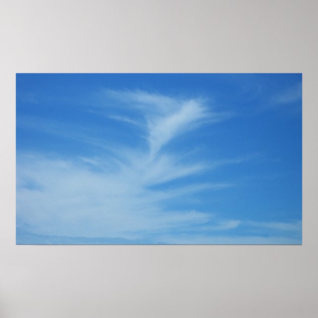 Poster Ciel bleu avec nuages blancs Abstrait Nature Photo (Devant)