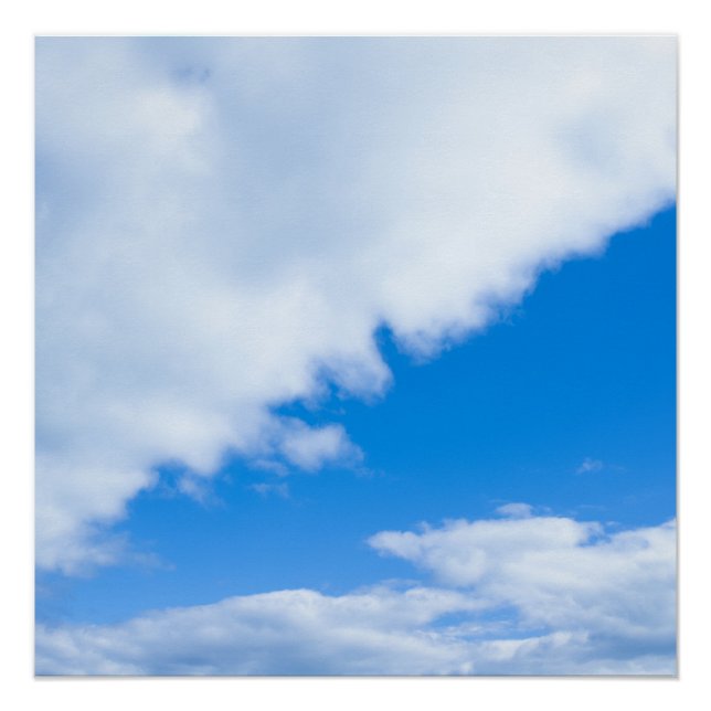 Poster Ciel bleu et nuages blancs (Devant)