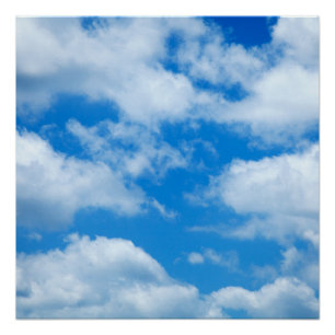 Poster Ciel bleu nuages blancs Ciel céleste Arrière - pla