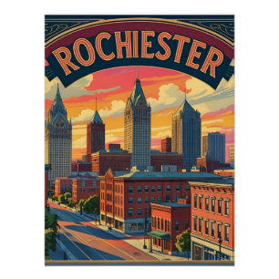 Poster Ciel de Rochester Ville New York USA