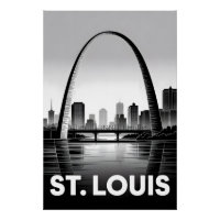 Ciel de St Louis Missouri Noir Blanc Gravure sur B