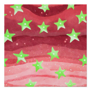 Poster ciel rouge avec étoiles