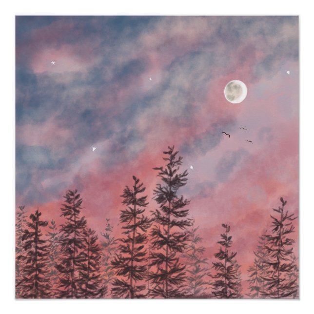 Poster Ciel rouge du soir (Devant)