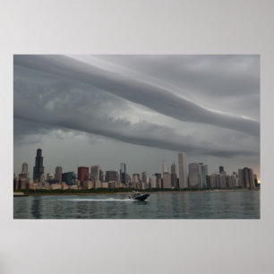 Poster Cieux turbulents au-dessus de Chicago