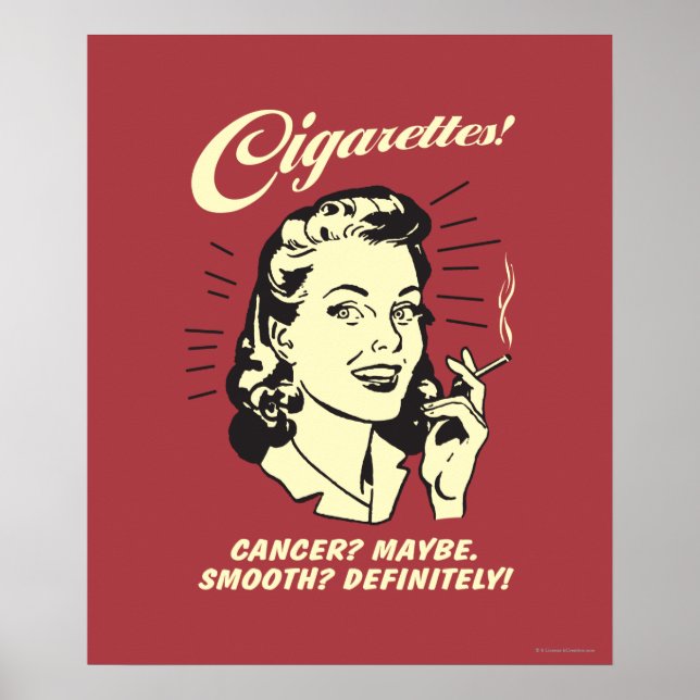 Poster Cigarettes : Le Cancer Peut-Être Def Doux. (Devant)