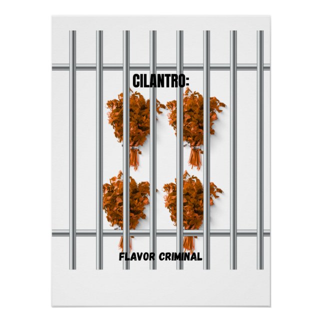 Poster Cilantro : Criminel de saveur - Drôle anti-Cilantr (Devant)