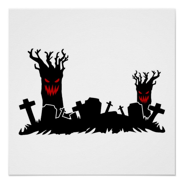 Poster Cimetière d'Halloween (Devant)