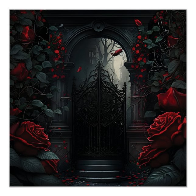 Poster Cimetière gothique Jardin Rose (Devant)