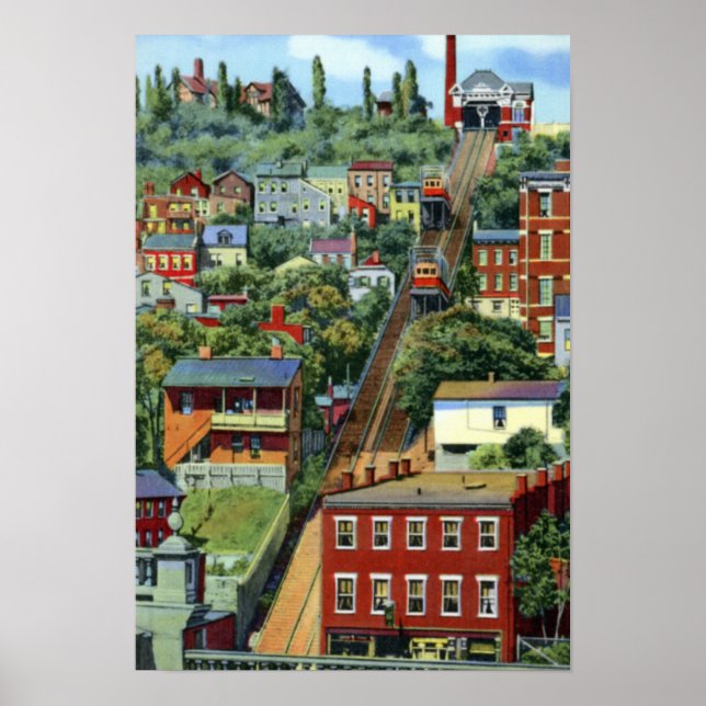 Poster Cincinnati Ohio Mt Adams Incline (Devant)
