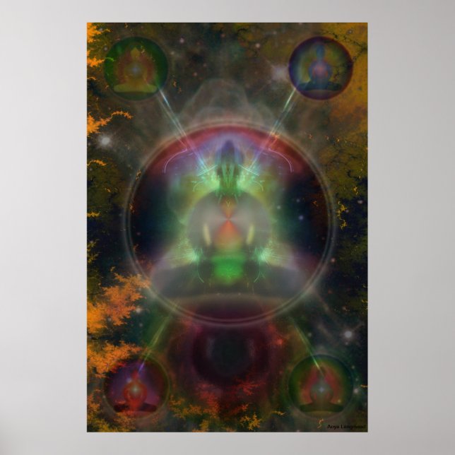 Poster Cinq Bouddha Mandala (Devant)