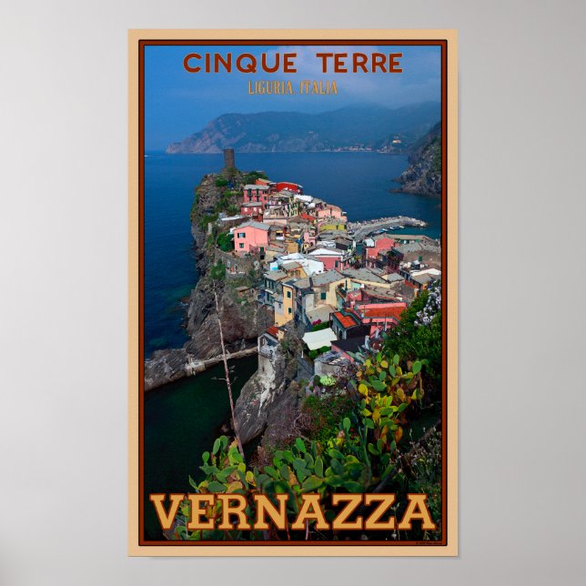 Poster Cinque Terre - Vernazza d'en haut (Devant)