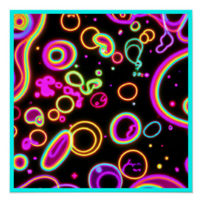 Poster Circle coloré Neon Motif Art Design (Devant)
