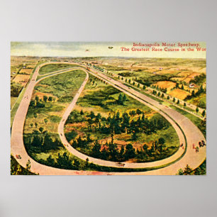 Poster Circuit automobile, Indiana plus ancienne piste de