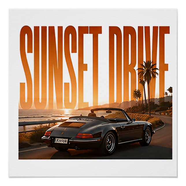 Poster Circuit Sunset Luxueux Graphique de Road Trip (Devant)