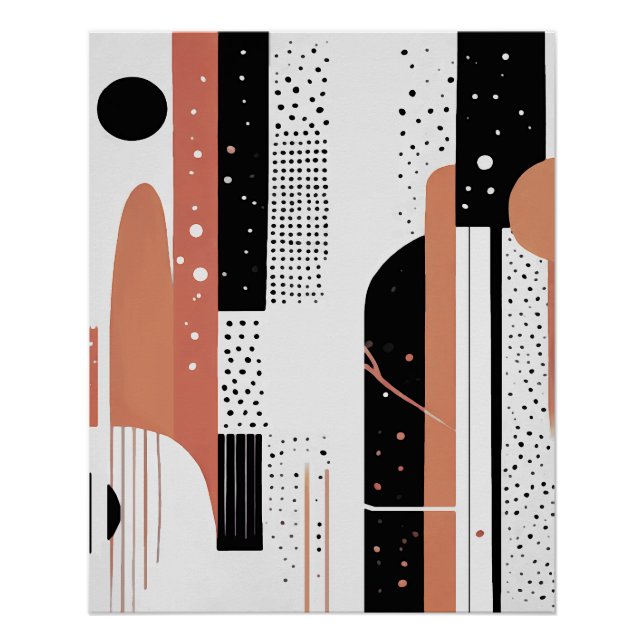 Poster circulos boho terracotta (Devant)